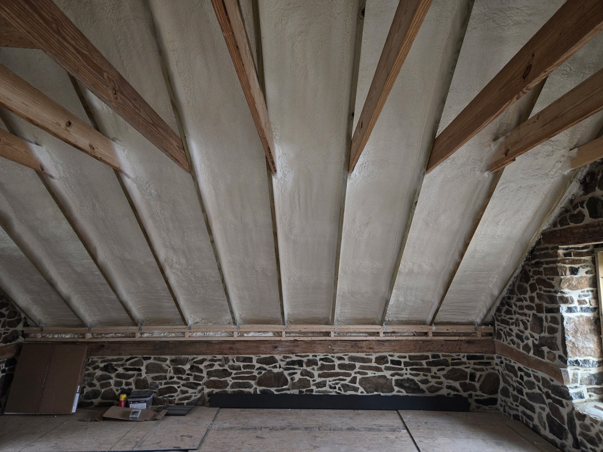 Spray foam in a residential crawl space